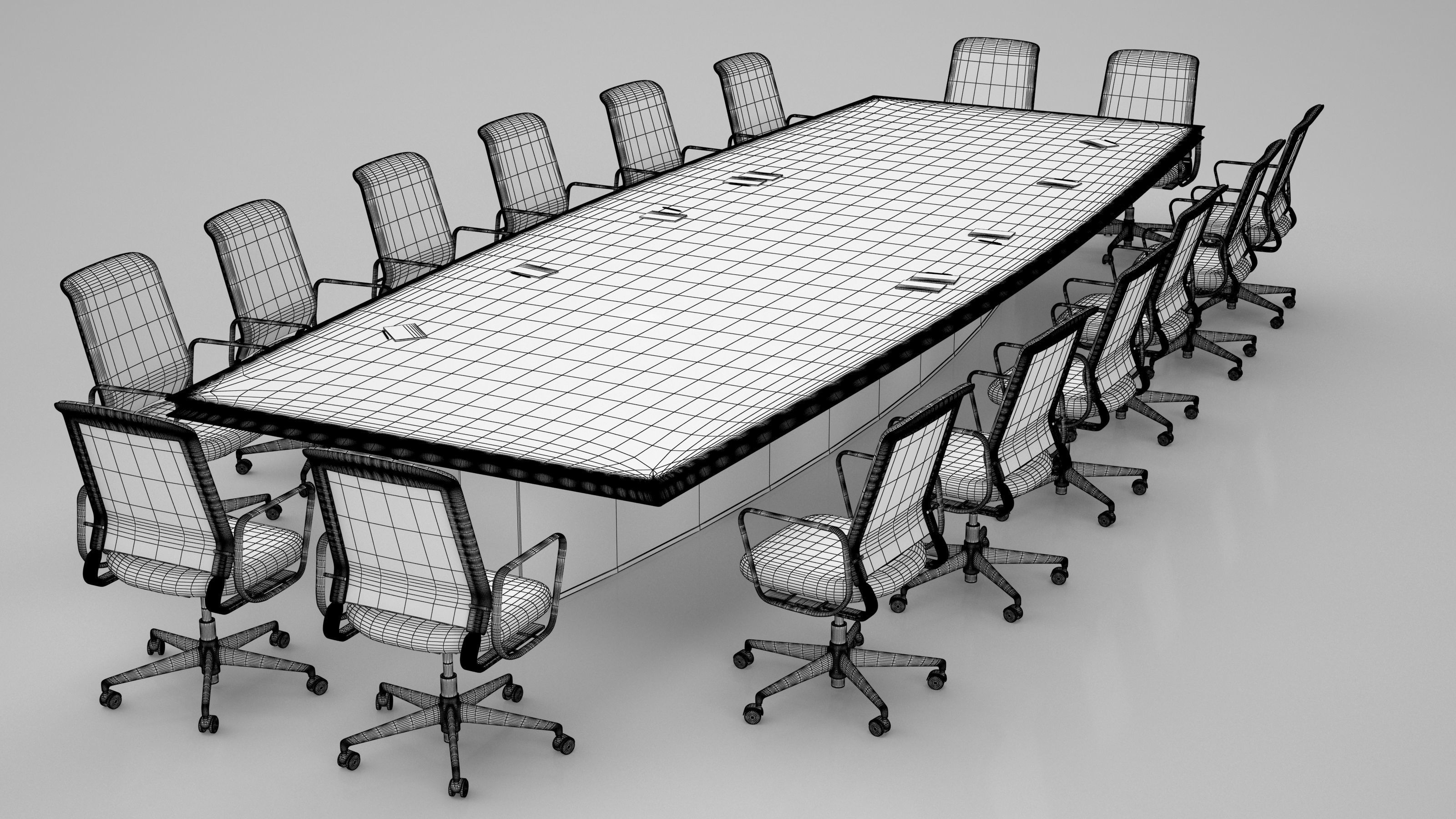 Conference Meeting Room Furniture 08 3D model_1