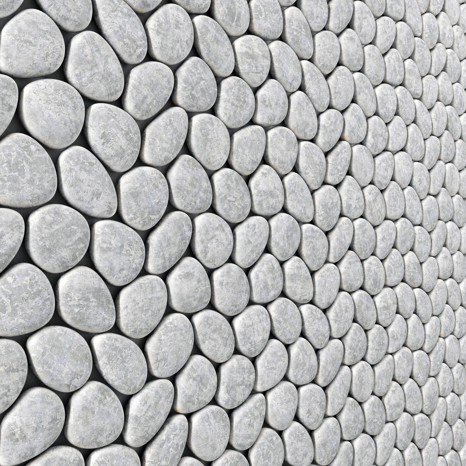 Panel wite smooth pebble 3D model_2