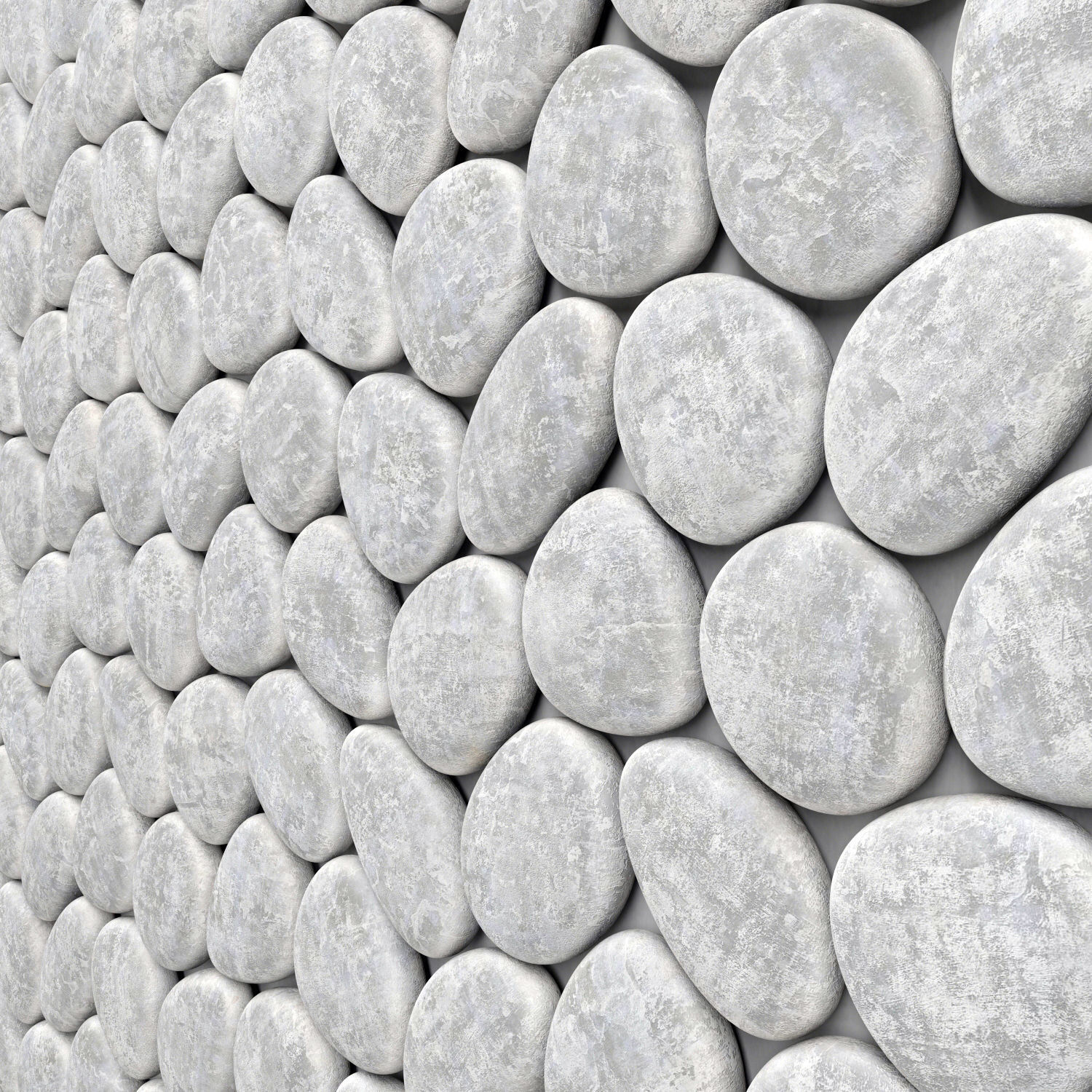 Panel wite smooth pebble 3D model_3