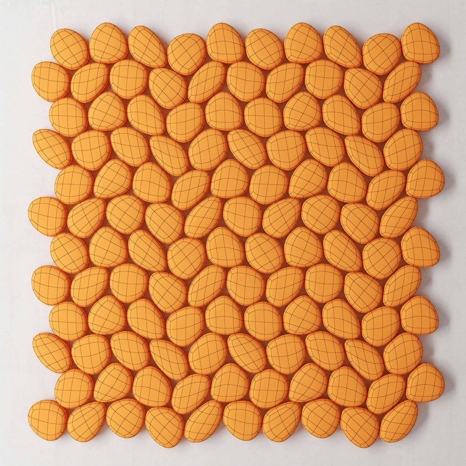 Panel wite smooth pebble 3D model_5