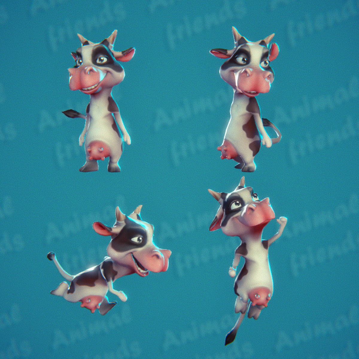 Farm Animals Friends 3D model_5
