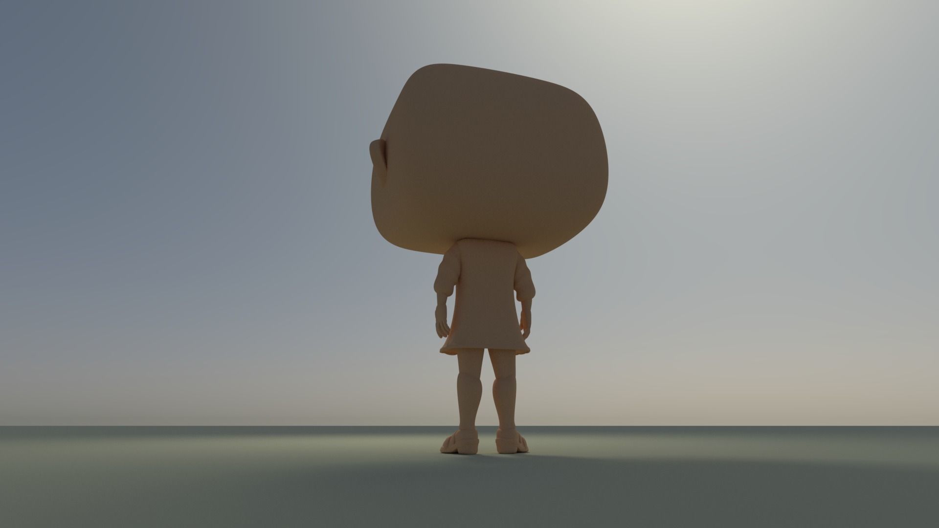 Custom Pop Girl Dressed No Hair DIY Figure 3D Print Model 3D print model_6