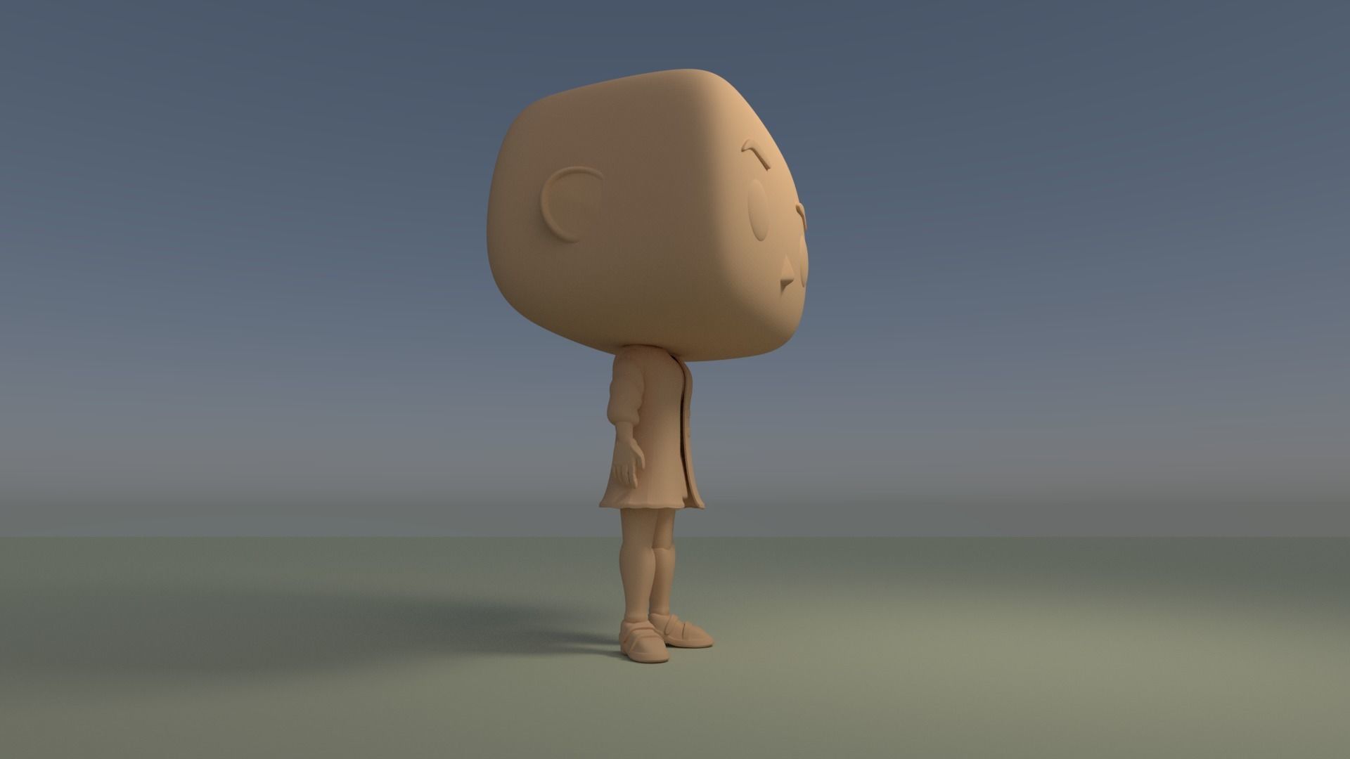 Custom Pop Girl Dressed No Hair DIY Figure 3D Print Model 3D print model_7