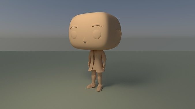 Custom Pop Girl Dressed No Hair DIY Figure 3D Print Model 3D print model