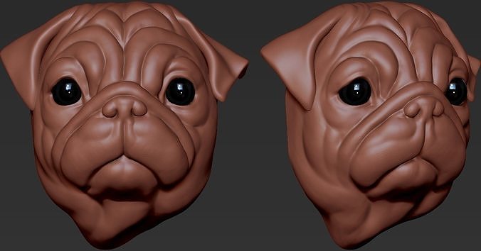 Pug Head Free 3D print model