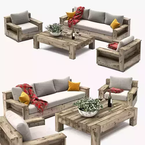 Outdoor Furniture Set 3D model