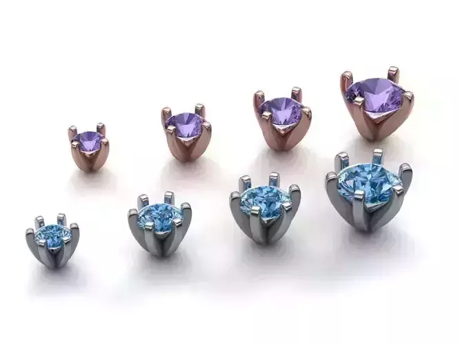 A Package of 8 Ring Heads printable 3dmodels 3D print model 3D print model