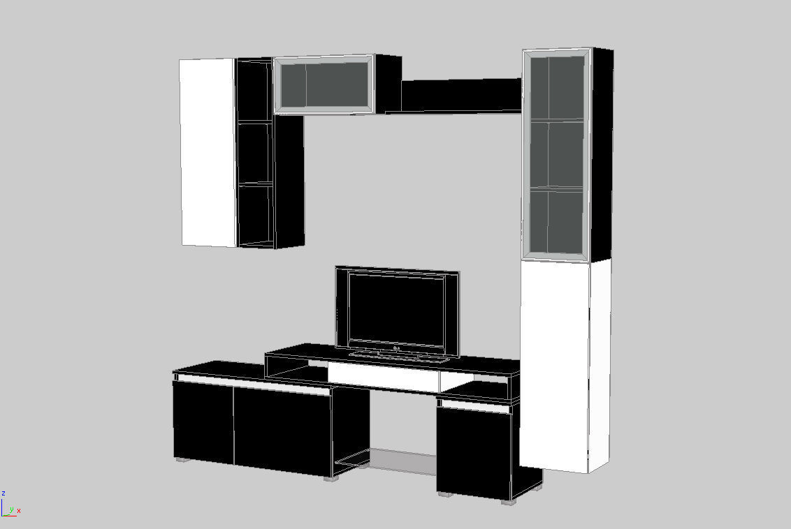 TV Wall 3D model_3