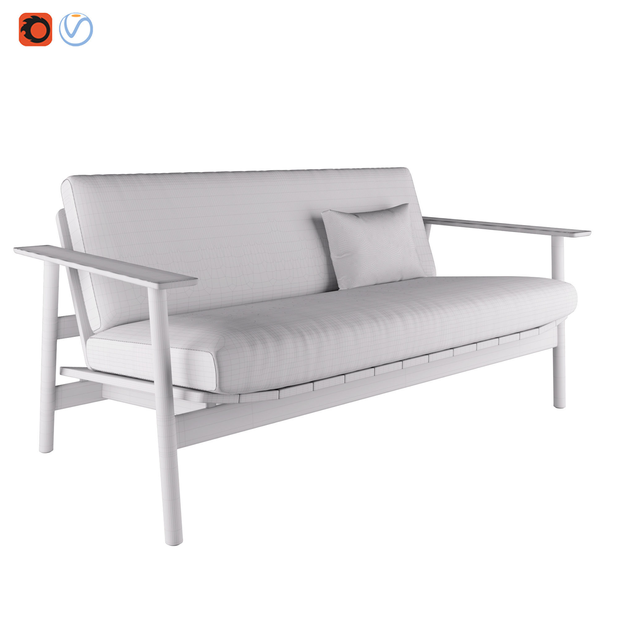 Riva sofa By Jasper morrison 3D model_8