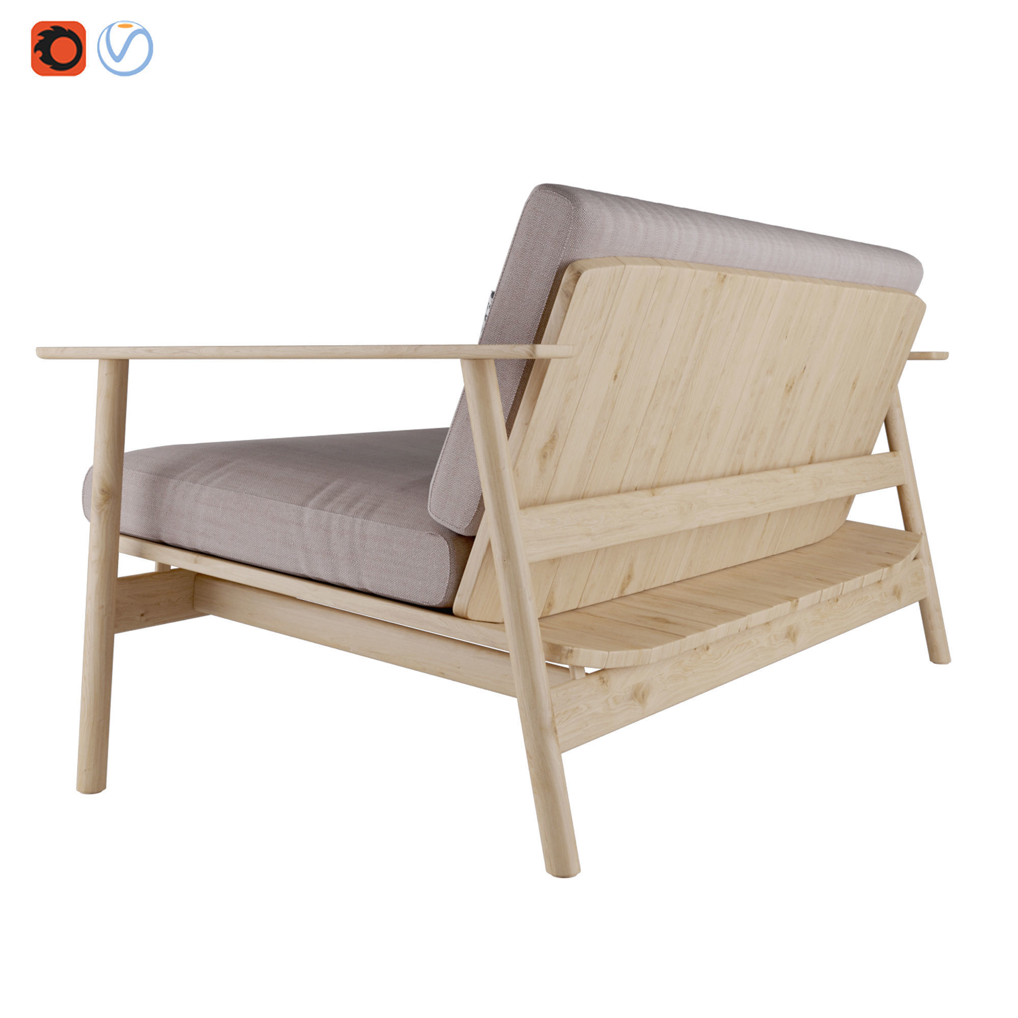 Riva sofa By Jasper morrison 3D model_6