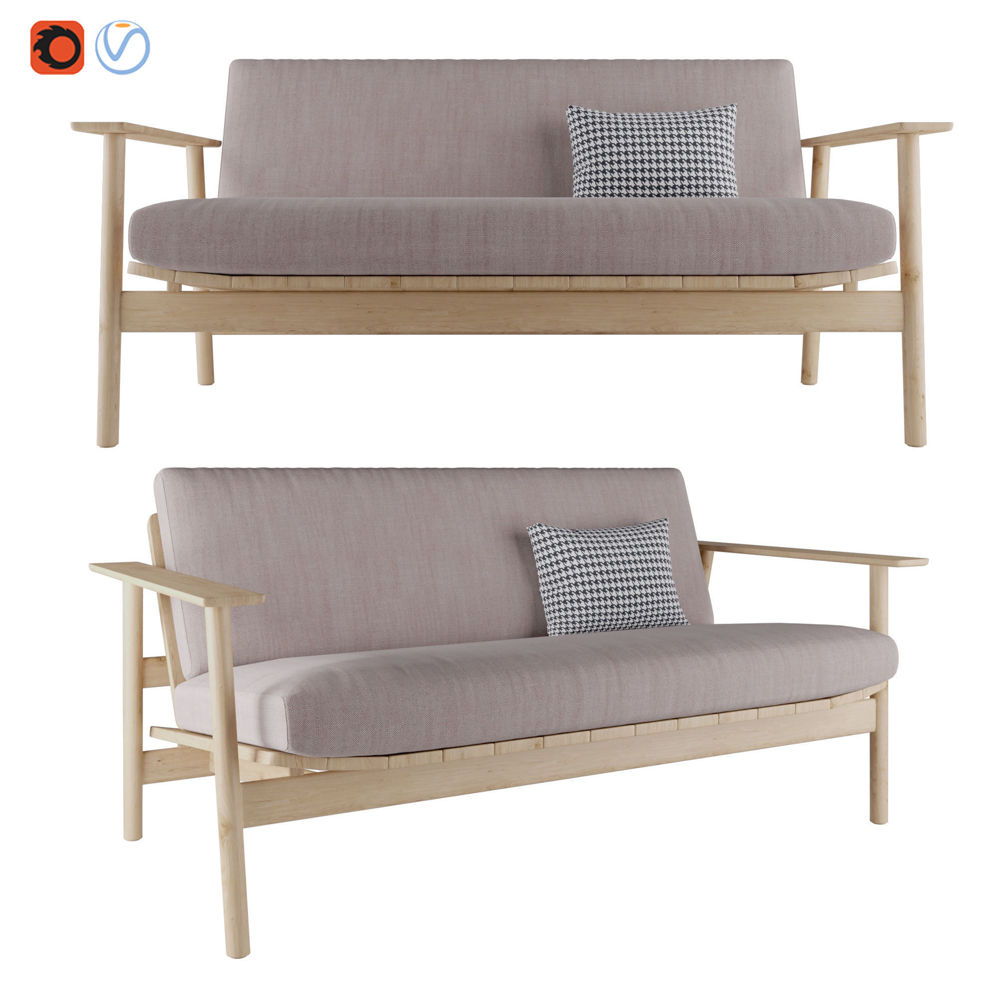 Riva sofa By Jasper morrison 3D model_1