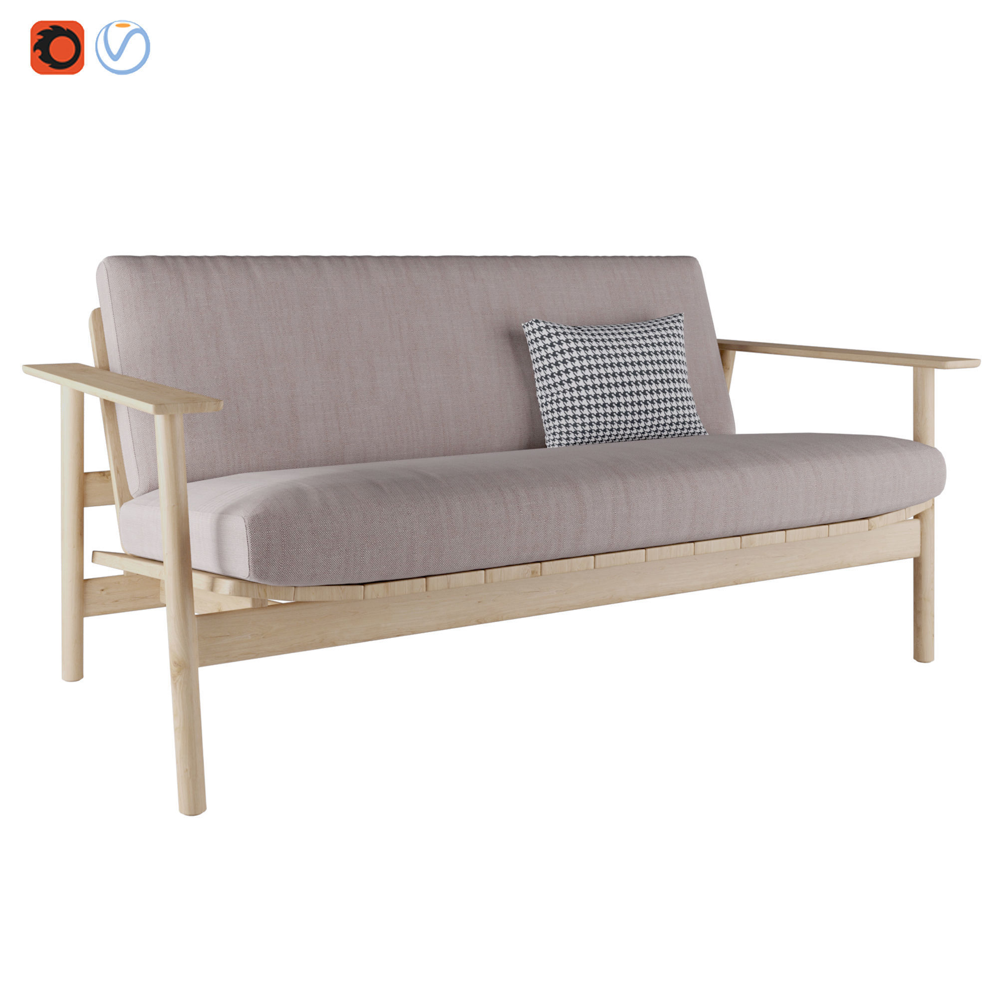 Riva sofa By Jasper morrison 3D model_2