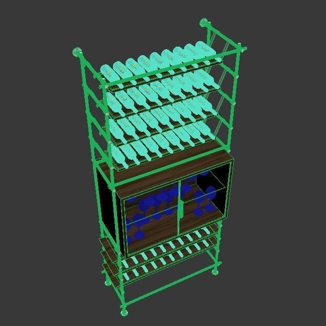 Shelf 3D model wine rack 3D model_4