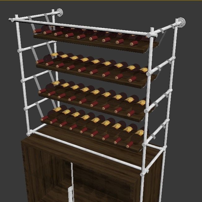 Shelf 3D model wine rack 3D model_3