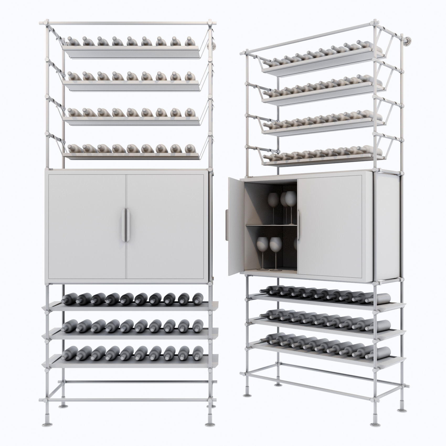Shelf 3D model wine rack 3D model_1