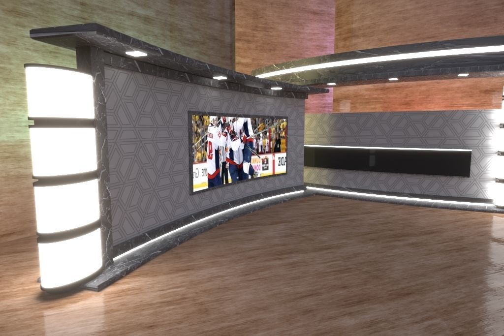 Virtual Broadcast Marble Studio 3D model_4