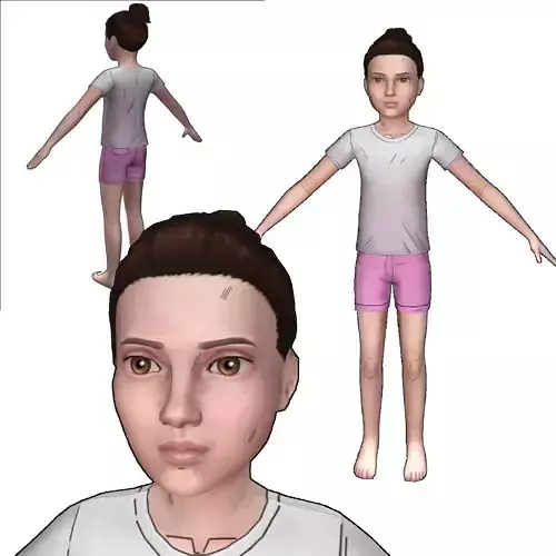 Children Girl Rigged