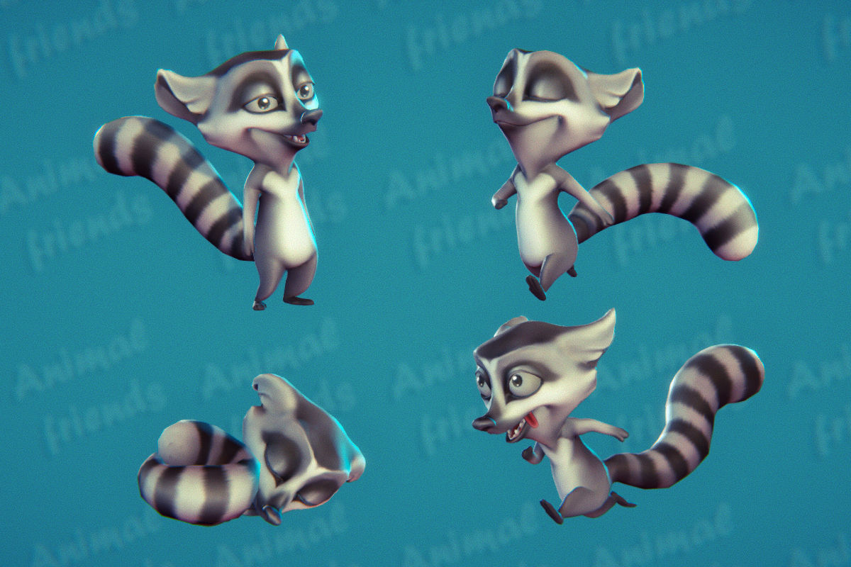 Wild Animal Friends 3D model_8