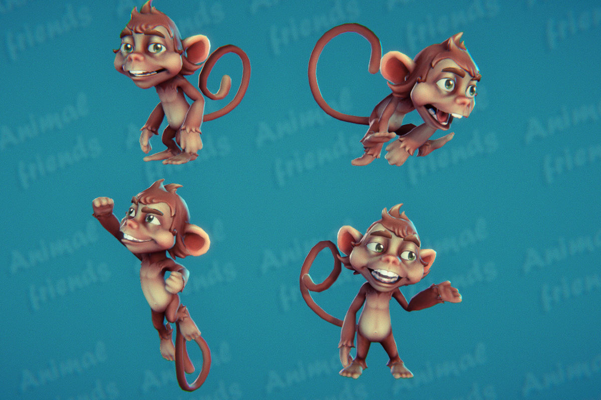 Wild Animal Friends 3D model_10