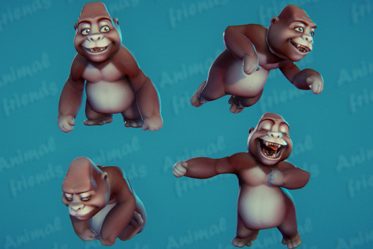 Wild Animal Friends 3D model_7