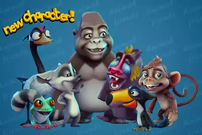 Wild Animal Friends 3D model