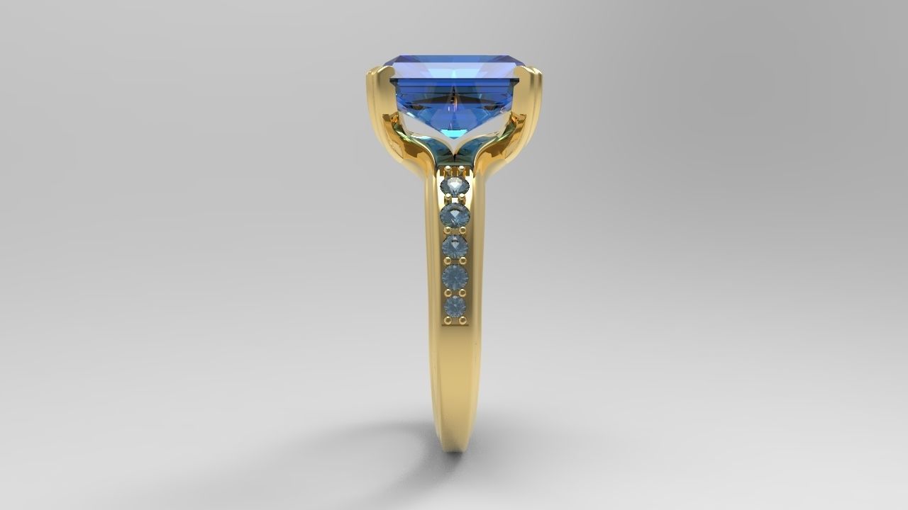 Big Gemstone Ring 3D print model_8
