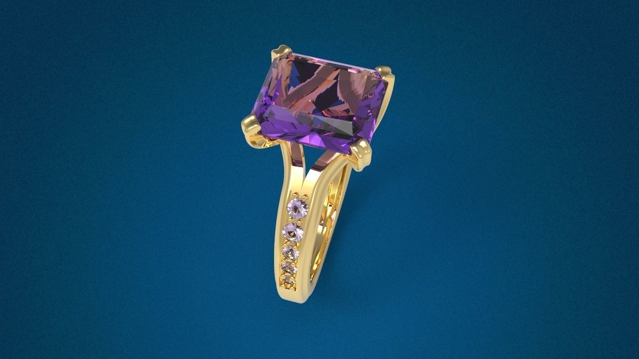 Big Gemstone Ring 3D print model_1