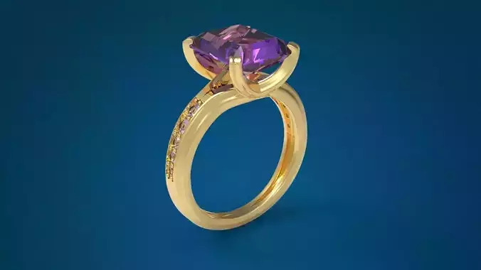 Big Gemstone Ring 3D print model