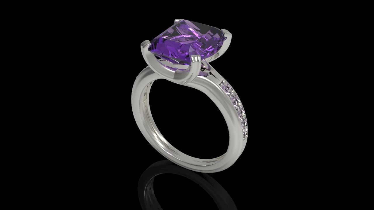 Big Gemstone Ring 3D print model_15