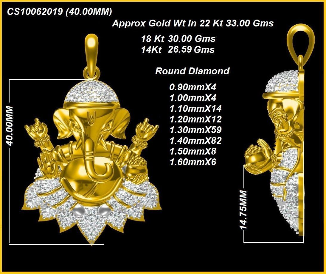 ganapati Pendant  ganesh god 3D models  ganesh  pendant  3D print model_3