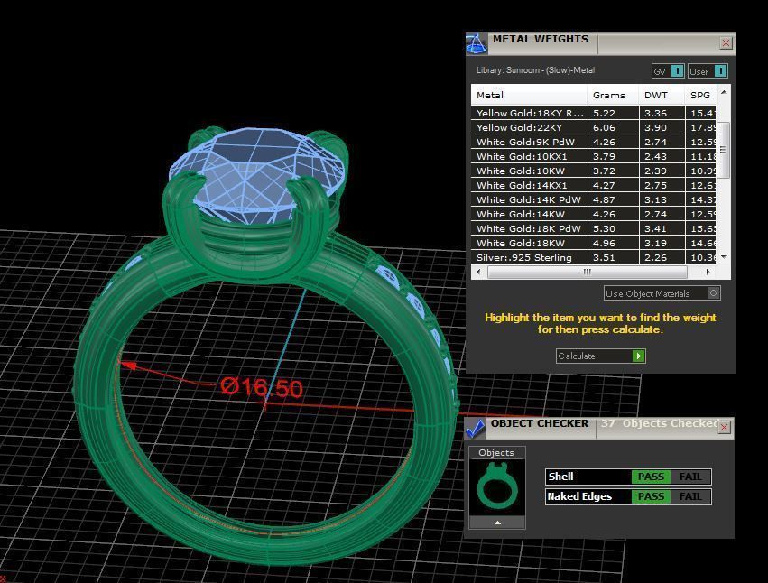 Big Gemstone Ring 3D Model Collection_3