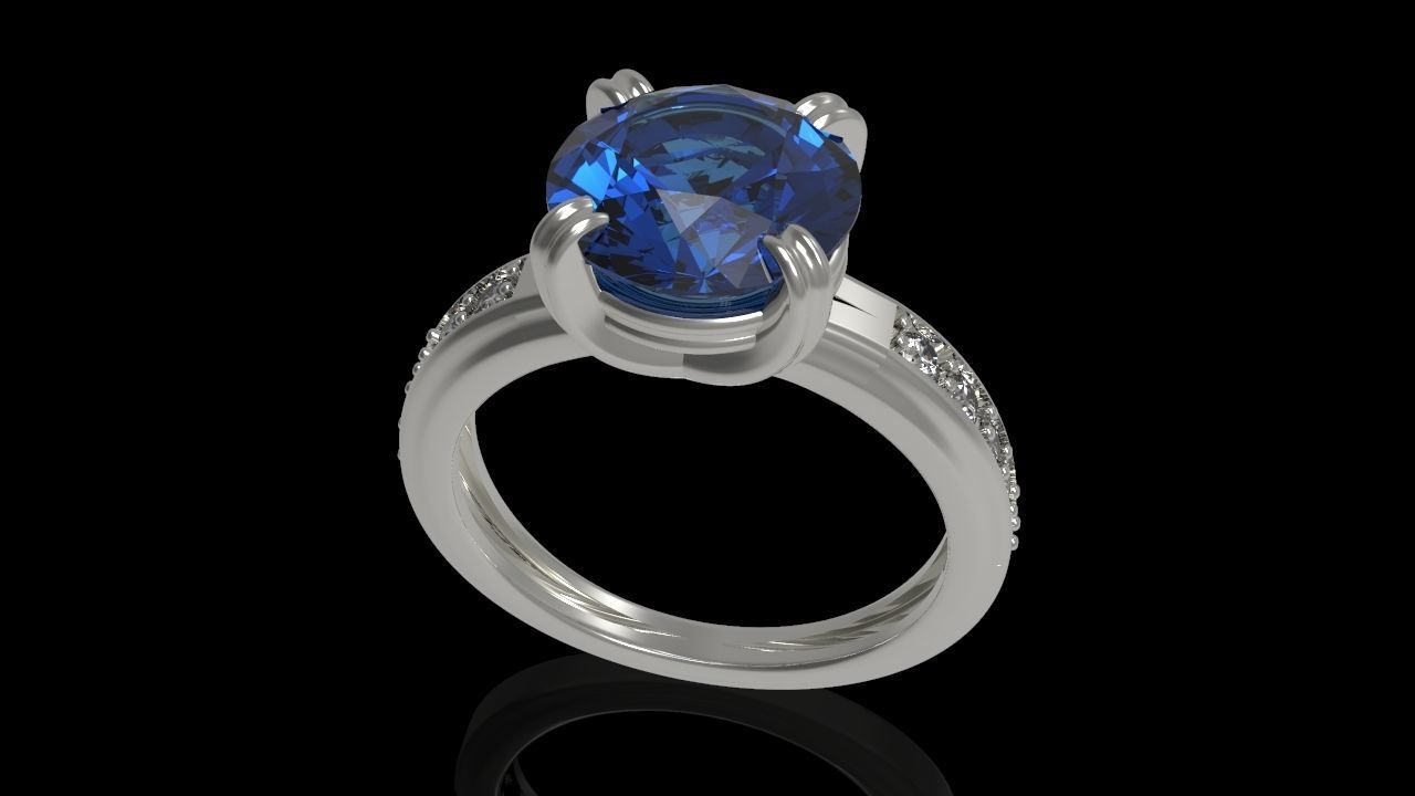 Big Gemstone Ring 3D Model Collection_9