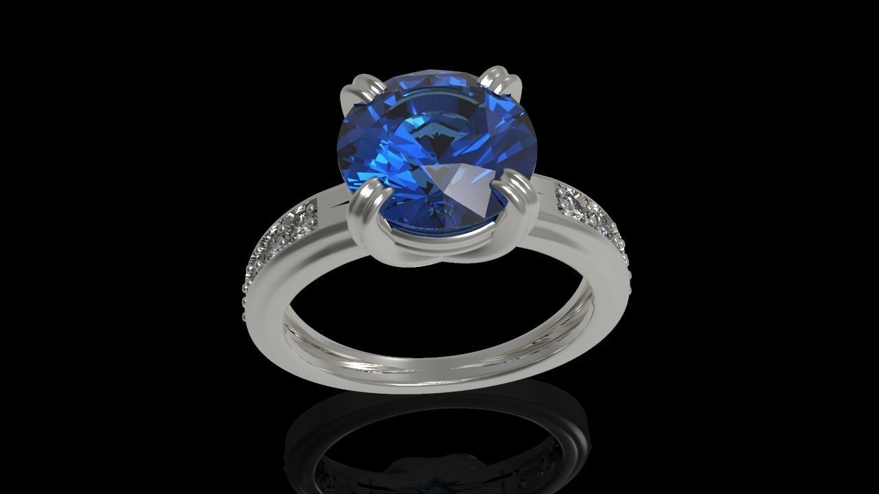 Big Gemstone Ring 3D Model Collection_10