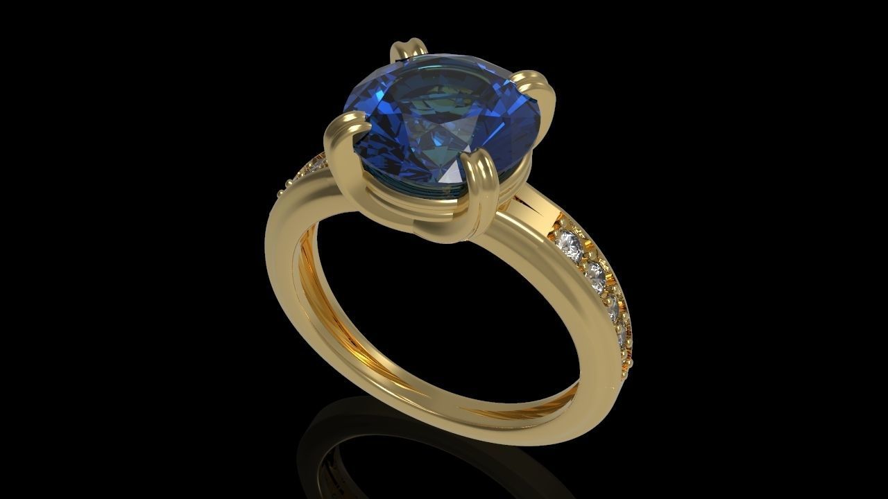 Big Gemstone Ring 3D Model Collection_11