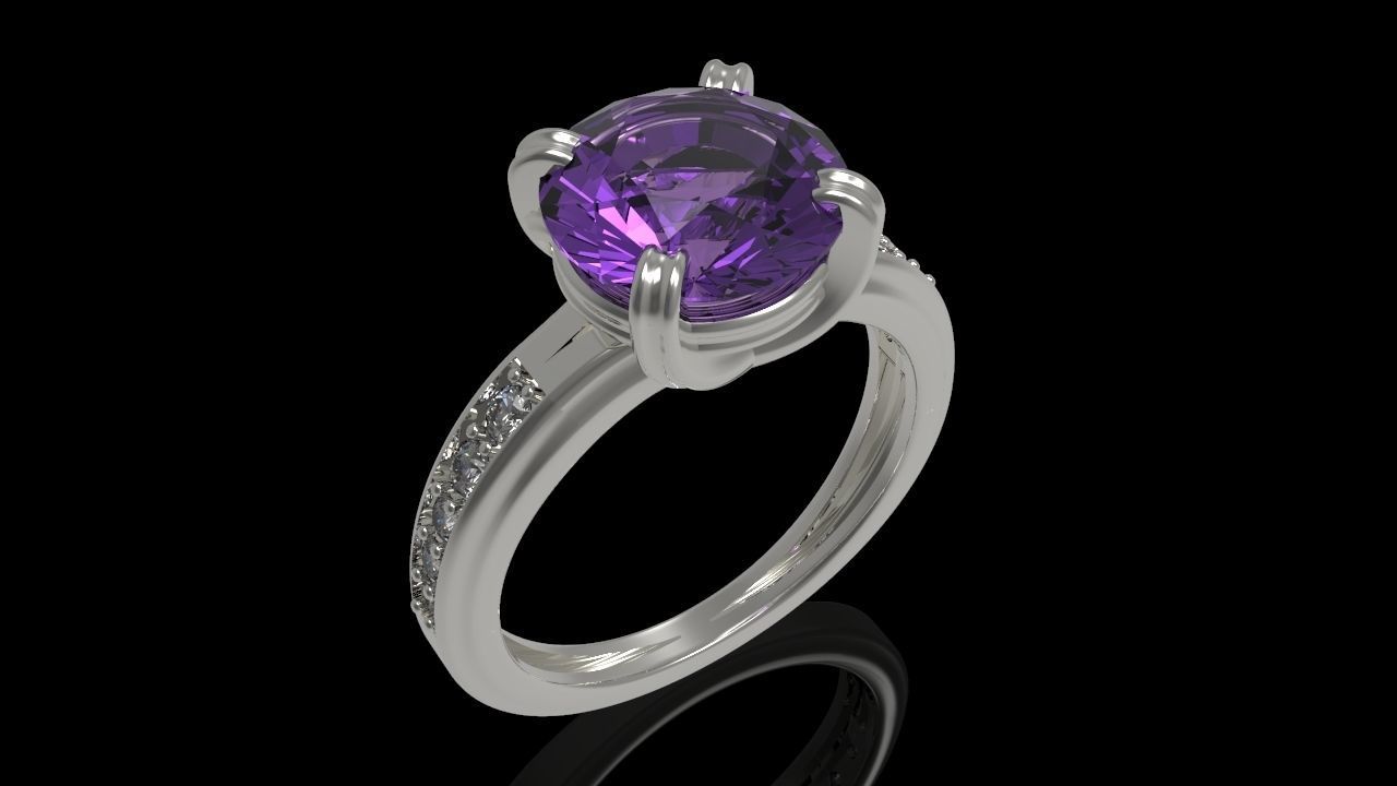 Big Gemstone Ring 3D Model Collection_7