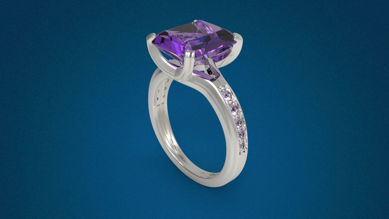 Big Gemstone Ring 3D Model Collection_19