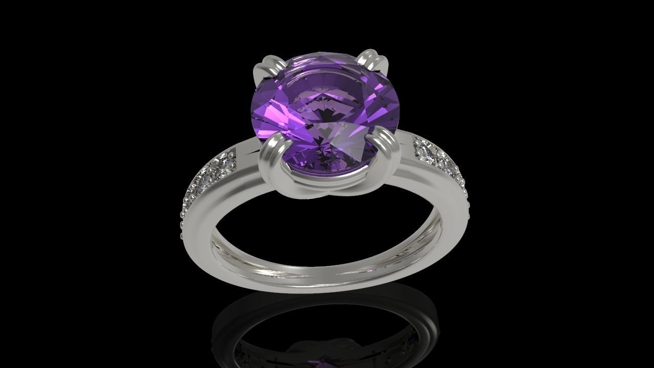 Big Gemstone Ring 3D Model Collection_6