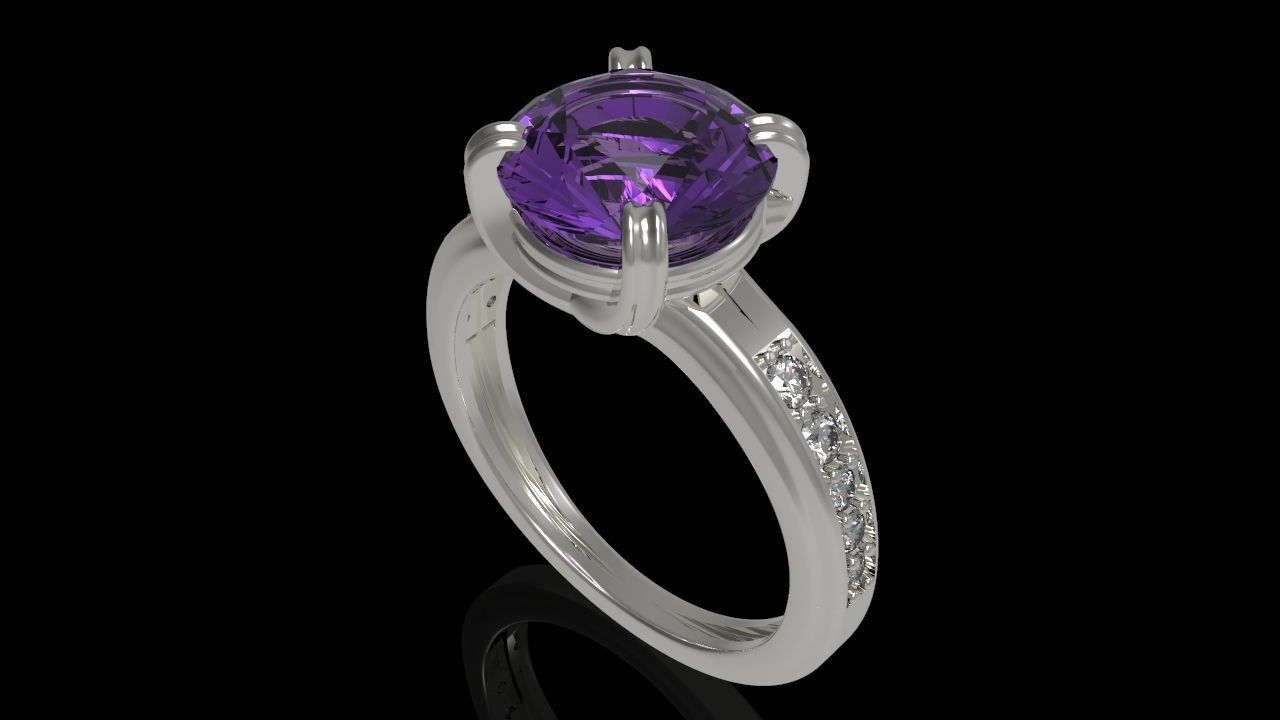 Big Gemstone Ring 3D Model Collection_5