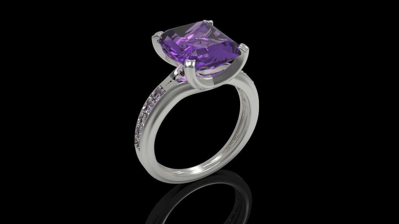 Big Gemstone Ring 3D Model Collection_12