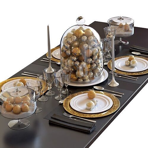 Tableware 01 Christmas 3D model