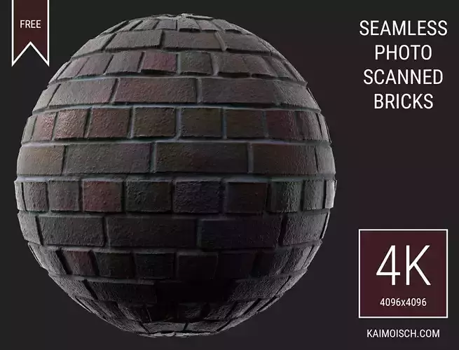 3D Scanned Seamless Bricks Texture