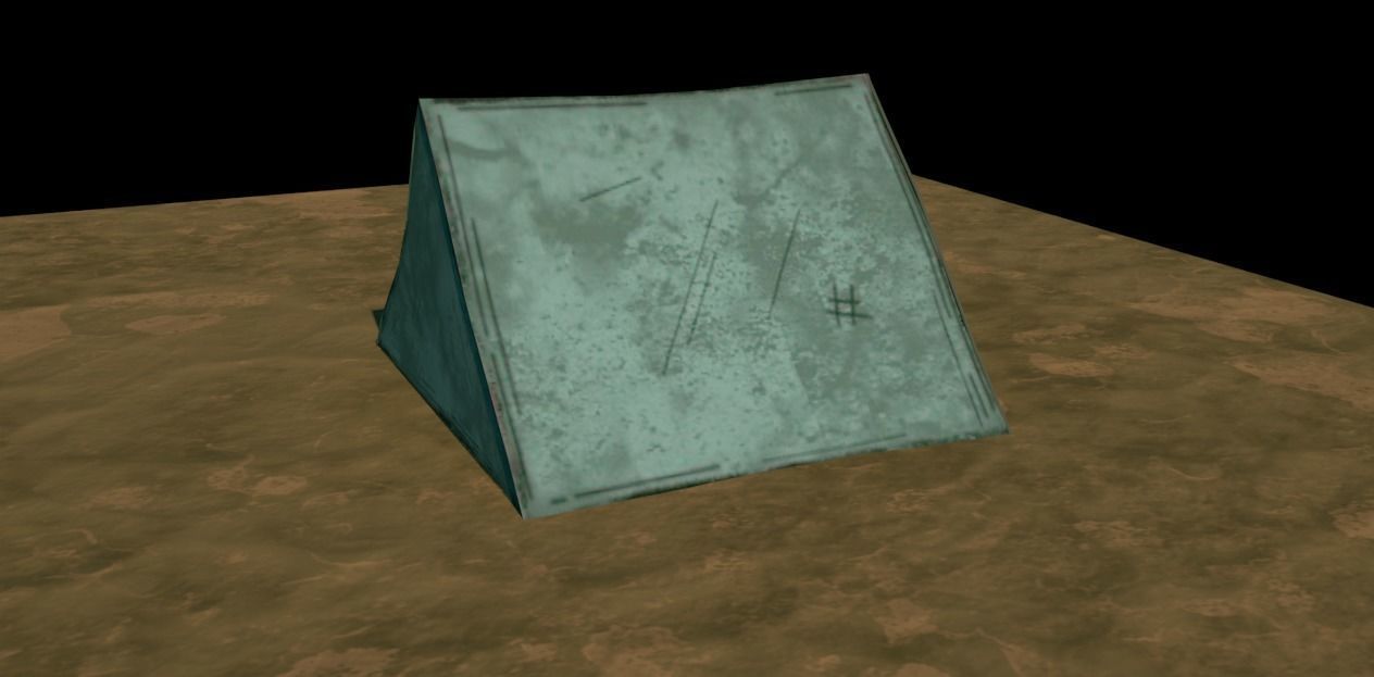 Tent Low-poly Cartoon  Low-poly 3D model_2