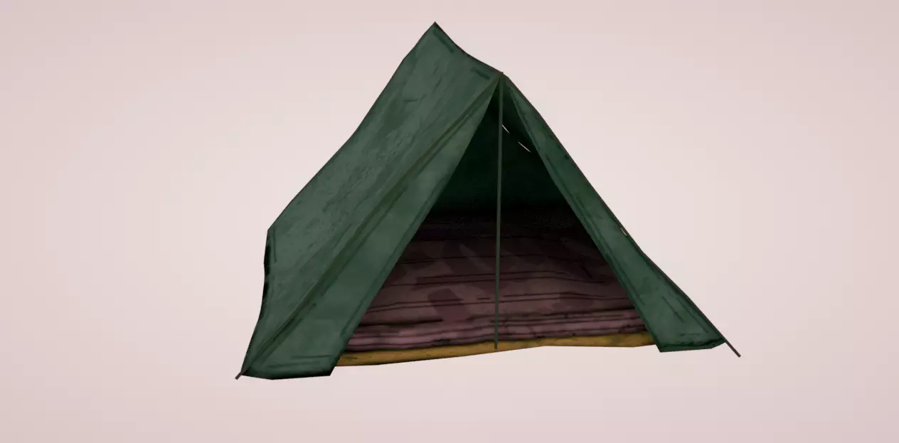 Tent Low-poly Cartoon  Low-poly 3D model_0