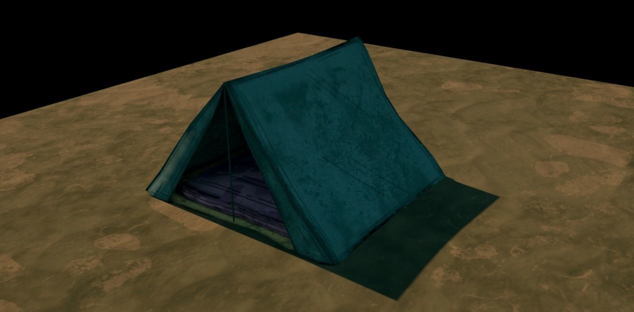Tent Low-poly Cartoon  Low-poly 3D model_3