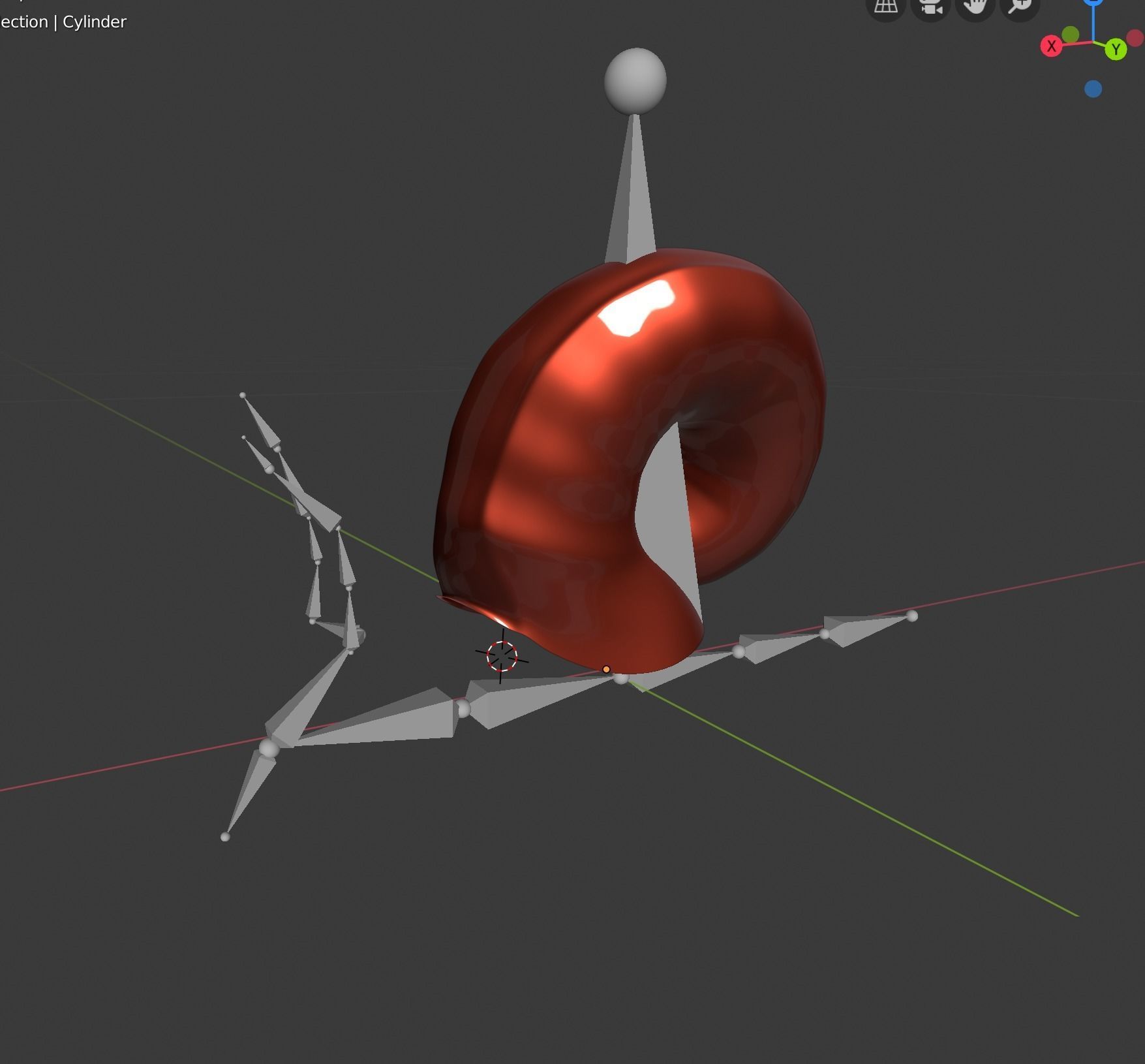 Snail with shell rigged 3D model_4