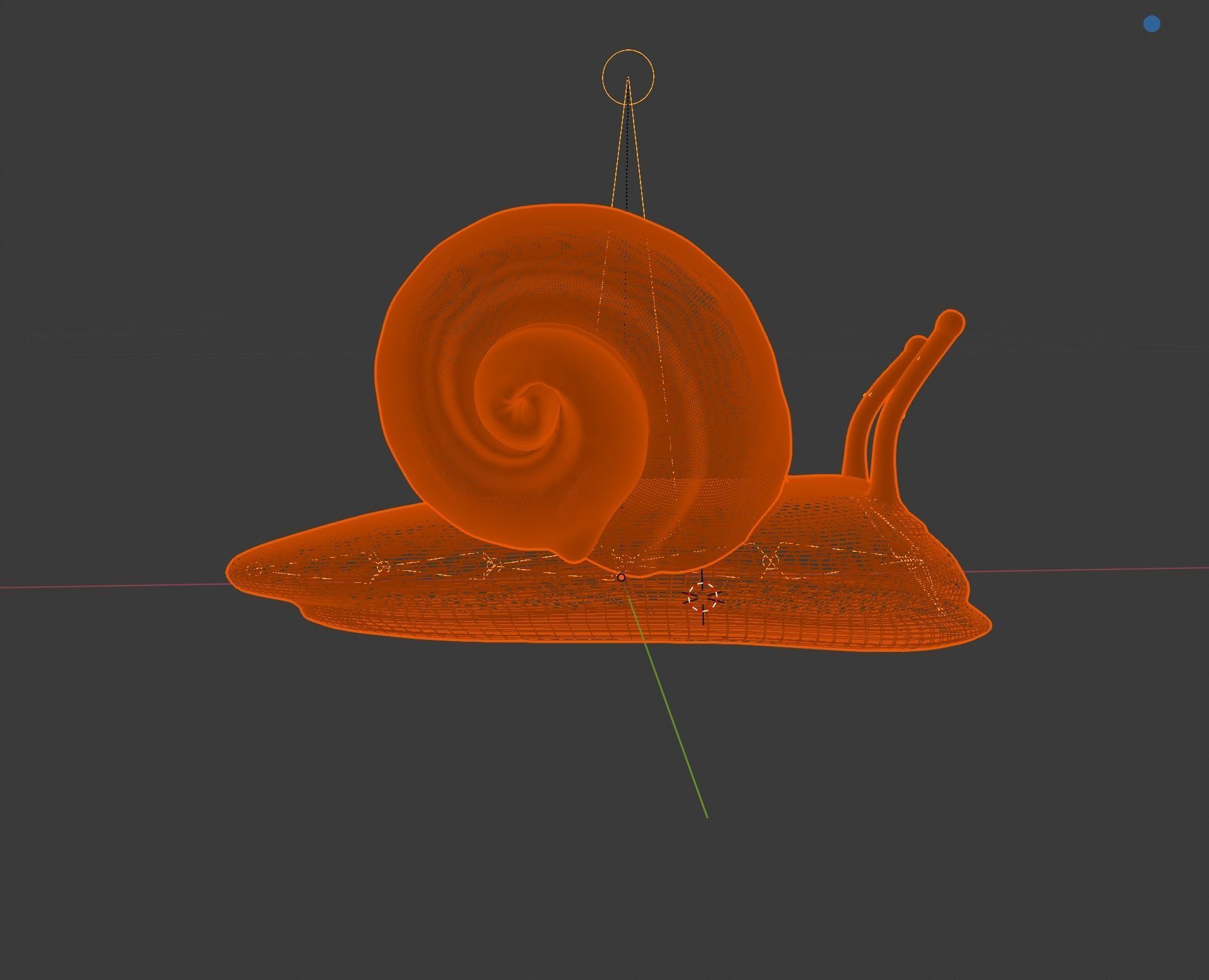 Snail with shell rigged 3D model_3