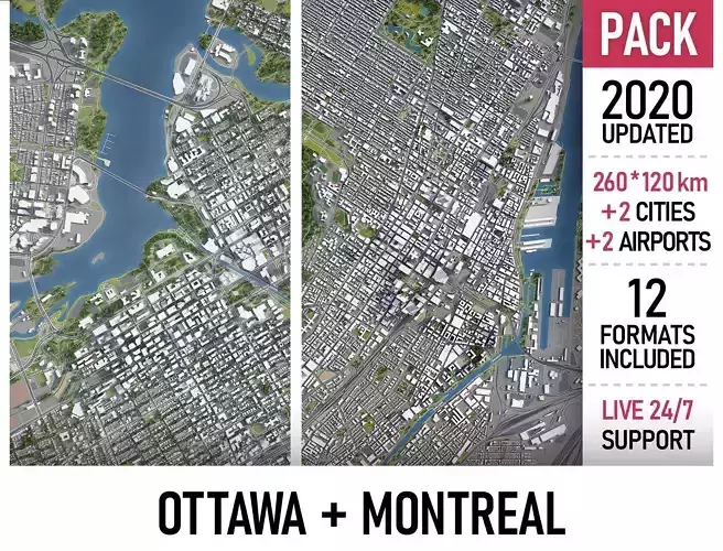 Montreal and Ottawa 3D Model Collection