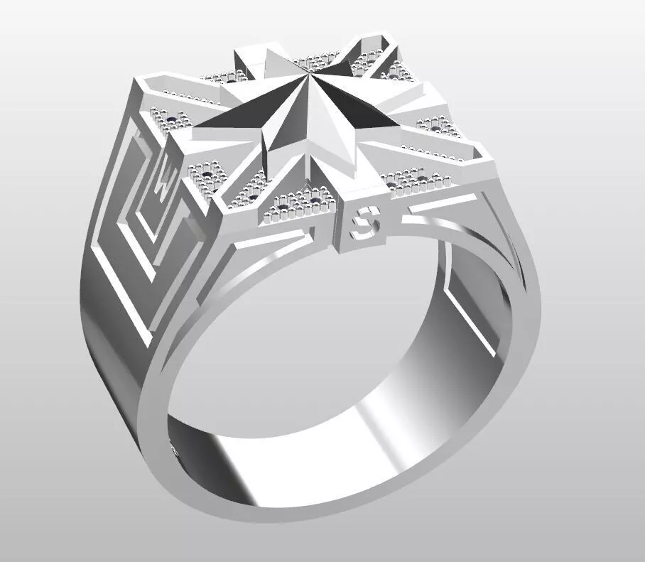 arctic star ring 3D print model 3D print model