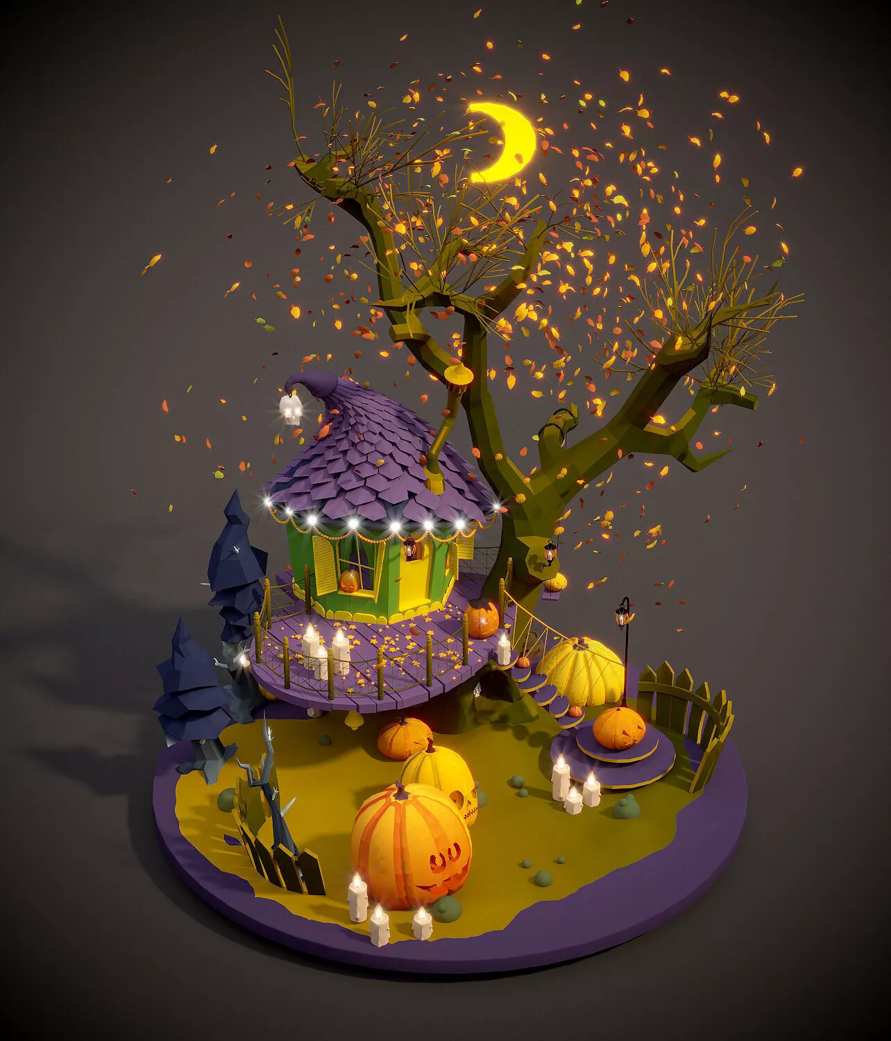 Halloween Low-poly 3D model