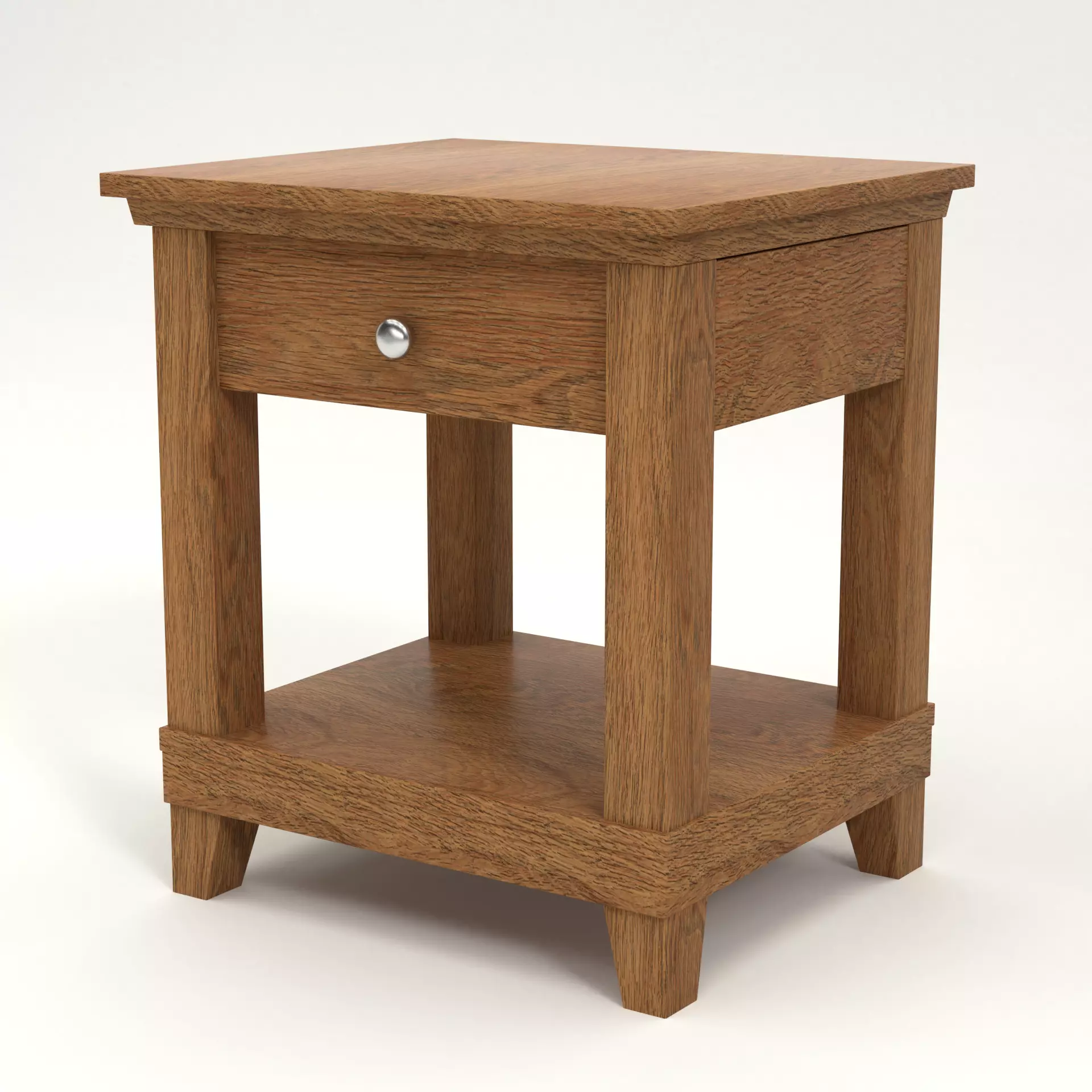 Nightstand end table with drawer Low-poly 3D model_0